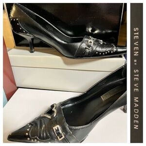 Steven by Steve Madden Black Studded Heels